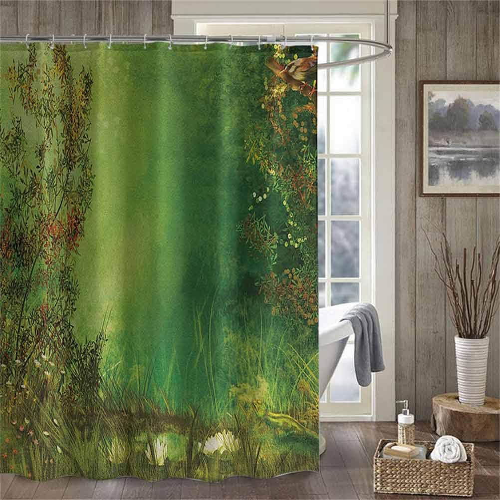ScottDecor Rainforest Shower Curtain in Master Bathroom Mystic