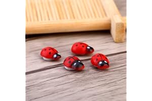 Aqur2020 100pcs Wooden Ladybug Wall Stickers, 3D Sponge Stickers for Kids Room Decoration, with Easy to Attach Design for Chi