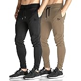 BROKIG Men's Zip Joggers Casual Gym Workout Track Pants