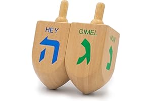 THE DREIDEL COMPANY Let's Play Dreidel The Hanukkah Game 2 Extra Large Wood Dreidels Instructions Included