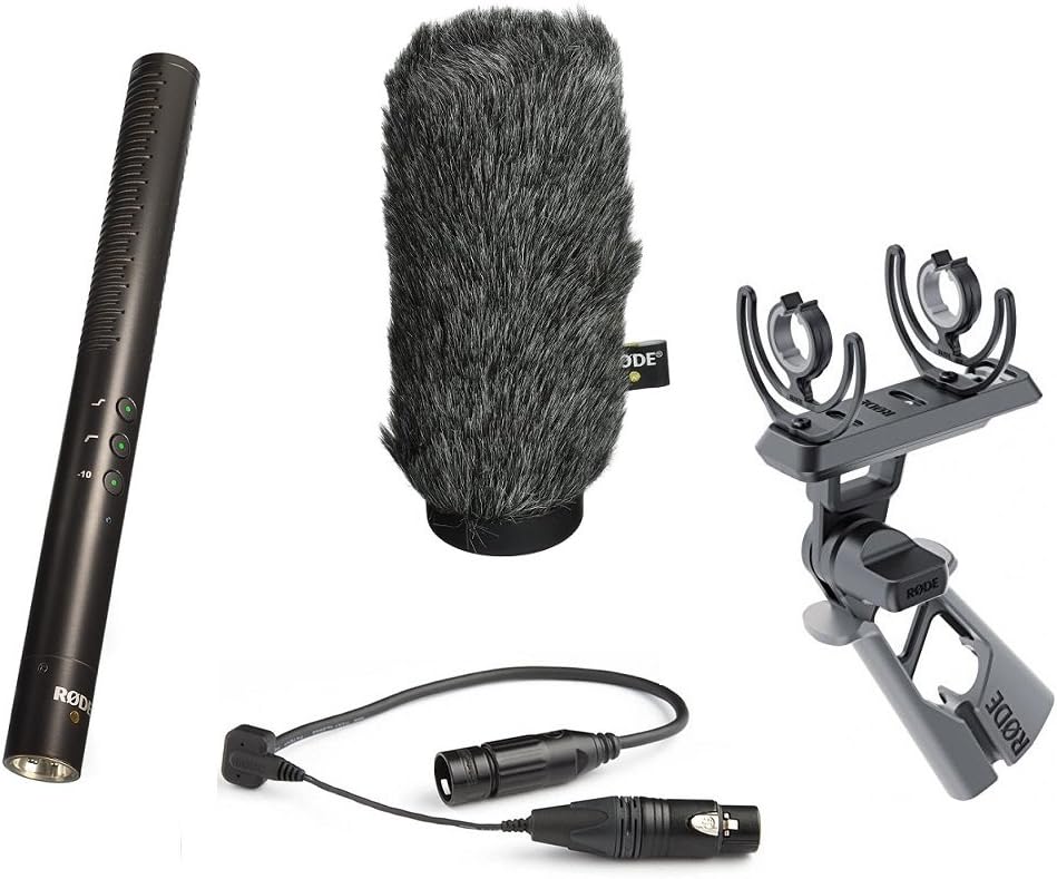 RODE NTG4 Pistol Grip Microphone Kit: NTG4 Microphone, PG2-R Grip, PG2-R Cable, and WS6 Wind Shield