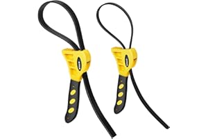 DikTalk 2-Pack Rubber Strap Wrench Set, 4" & 6" Oil Filter Wrench and Jar Opener for Plumbing, Water Filter, Sink Drain & Tub Drain Removal | Non-Slip Adjustable Universal Tool