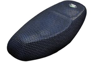 AUTUT Motorcycle Scooter Moped Seat Cover Seat Anti-Slip Cushion 3D Spacer Mesh Fabric (XXL, Black Blue)