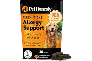 Pet Honesty Allergy Support Fresh Sticks - Dental Sticks for Dogs - Dental Dog Chews - Immune Health + Allergy Support for Do