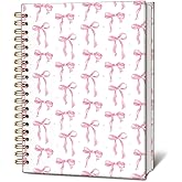LIANGW Cute Pink Diary Journal for Teen Girls & Women, Cute School Supplies - Cute Preppy Bow Stuff Birthday Gifts for Women Girls, Coquette Stuff Pink Bow Bible Hardcover Spiral Notebook 5.5x8.3