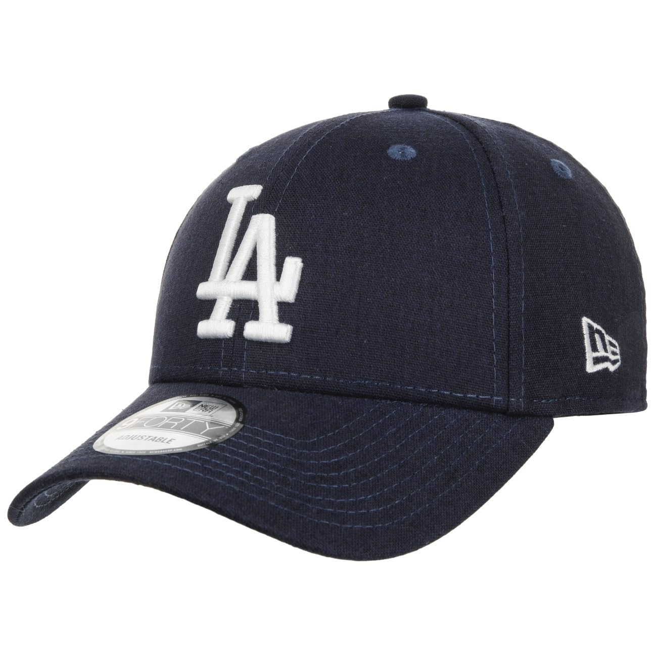 New Era 9Forty Linen LA Dodgers CapEra Women/Men/Strapback - MLB Cap Baseball Curved Brim Metal Buckle, with Peak, Snapback, Peak Spring-Summer Summer - One Size Navy