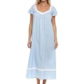 Alexander Del Rossa Cotton Vintage Victorian Nightgown, Long