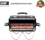 Weber Go Anywhere Portable BBQ Black 415x550x280 mm with Chimney Starter Kit view 4