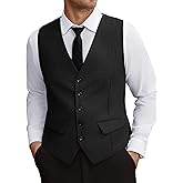 COOFANDY Men's Business Suit Vest Slim Fit Dress Vest Wedding Waistcoat