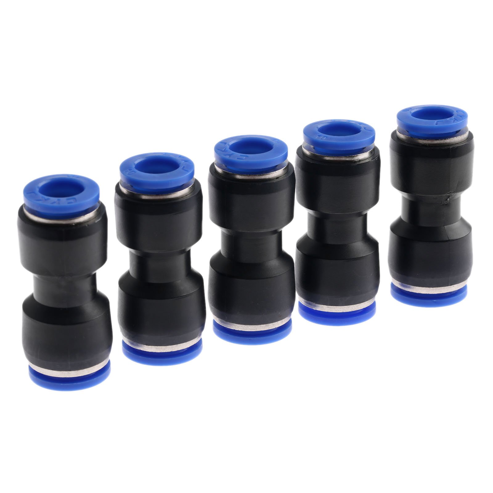 5pcs Pneumatic Fittings Push in Straight Reducer Connectors Water Hose Quick Connect for Air Water Hose PG12-10