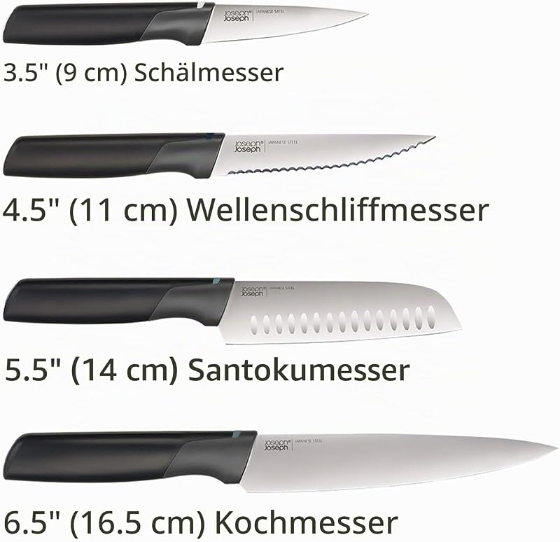 Folio Plus – 8-teiliges Messer- und schneidebrett kunststoff Set mit Aufbewahrungskoffer, Graphit