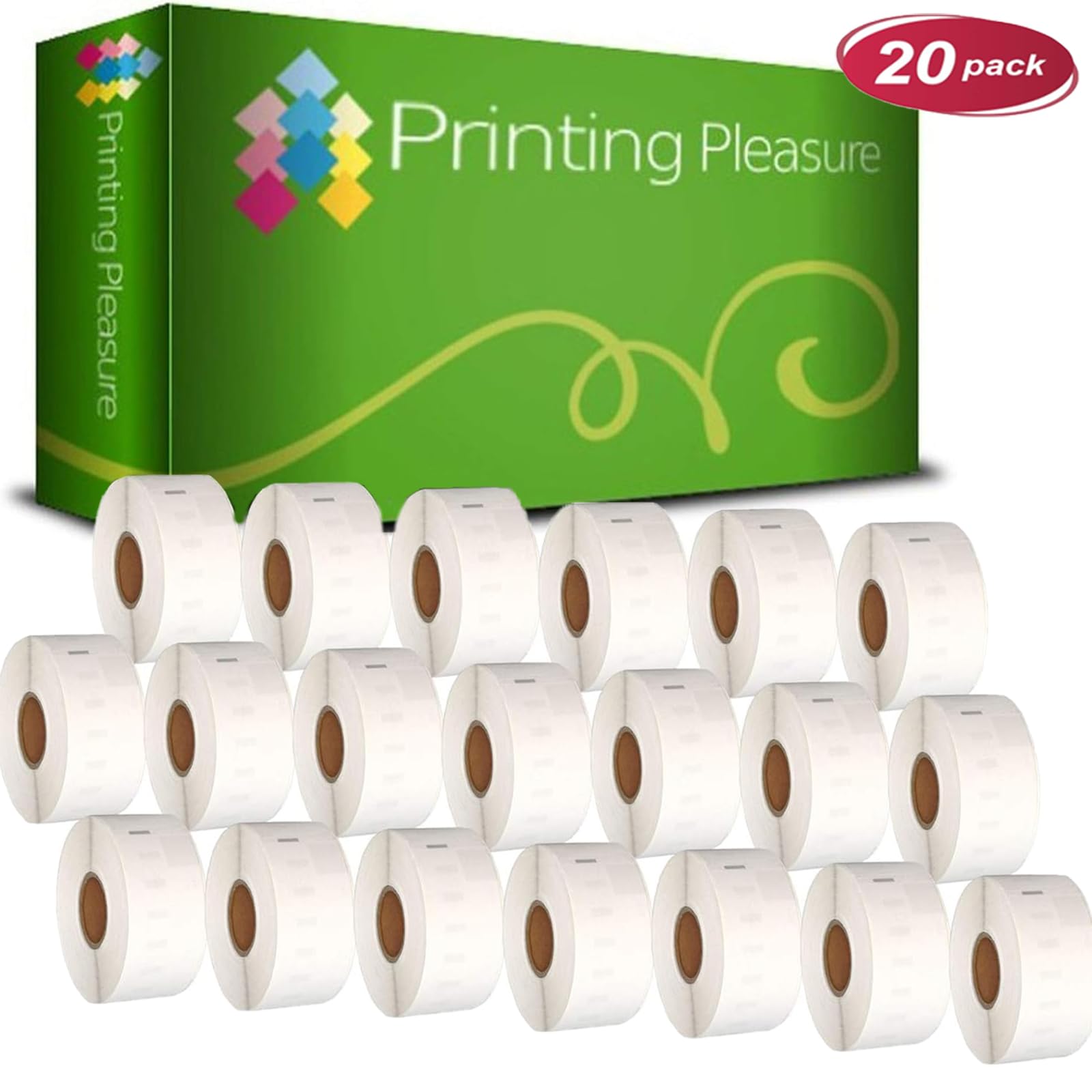 Printing Pleasure 20x Compatible with Seiko 99012 36mm x 89mm White Standard Address Labels Rolls (260 Labels per Roll) for LabelWriter 4XL 450 400 330 320 310 Twin Turbo Duo Seiko Printers — image 1