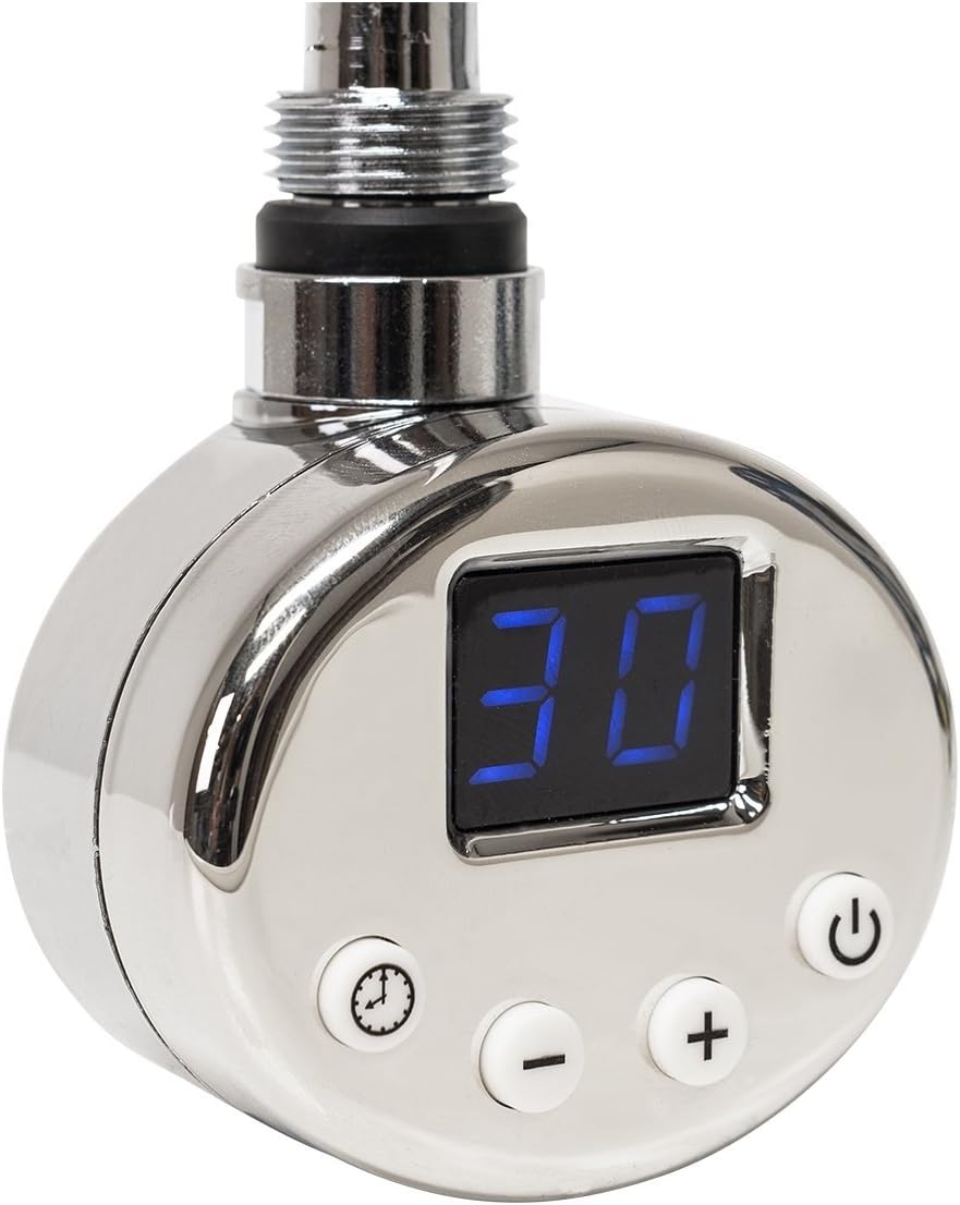 WarmeHaus 300w Chrome Thermostatic Digital LCD Heating Element Electric for Heated Towel Rail