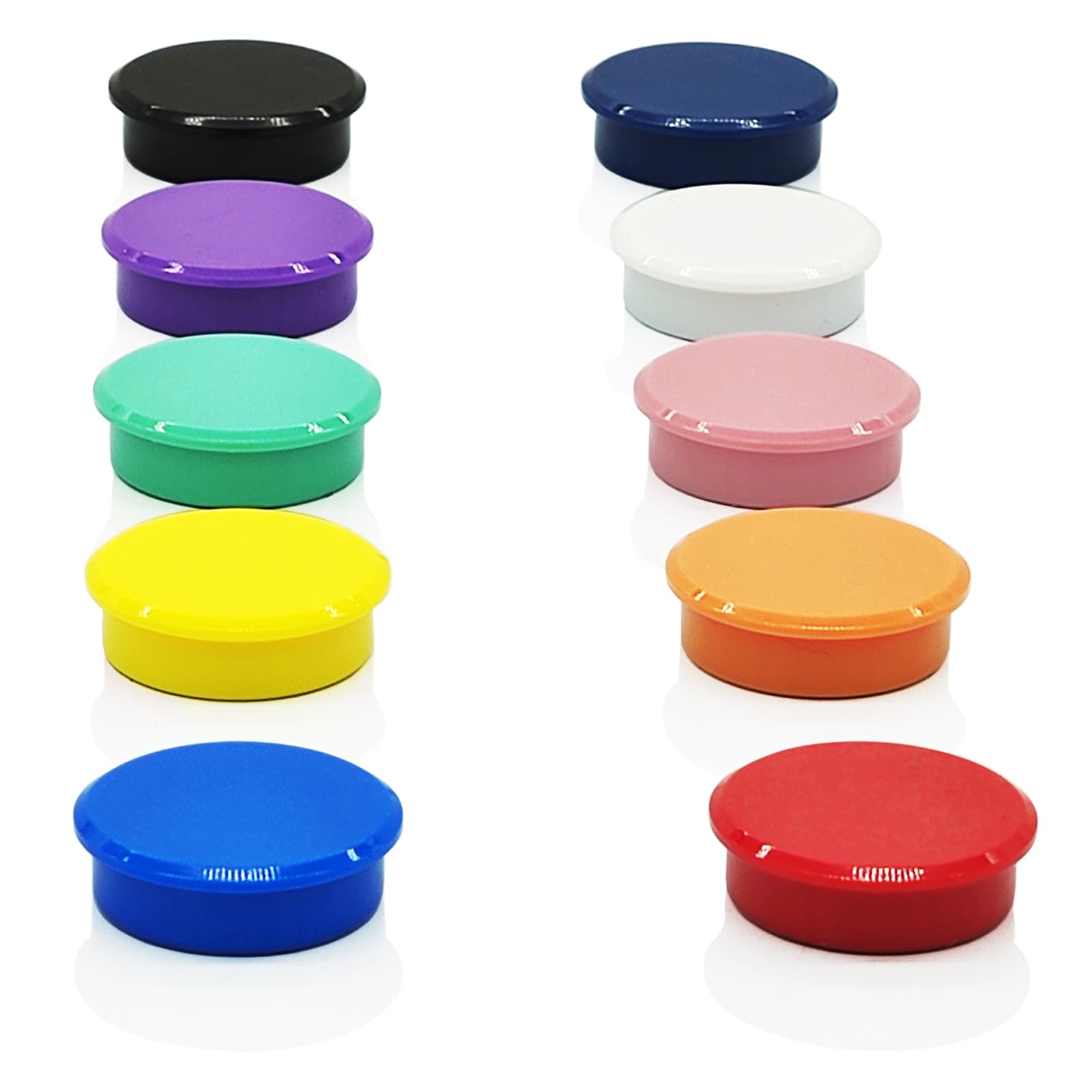 PYJLBX Fridge Magnets 10 Pack, Strong Small Round Magnets for Whiteboard, Notice Board & Crafts, Colourful Cute Mini Magnetic Pins, Heavy Duty Multi-Colour Magnets for Office Home Classroom,10 Colours