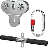 Fologtoo Zipline Pulley, Heavy Duty 304 Stainless Steel Zip Line Trolley | Tandem Speed Double Pulley for 1/4" to 3/8" Cable for Backyard Zip Line, Hauling, Rigging and Commercial Purposes