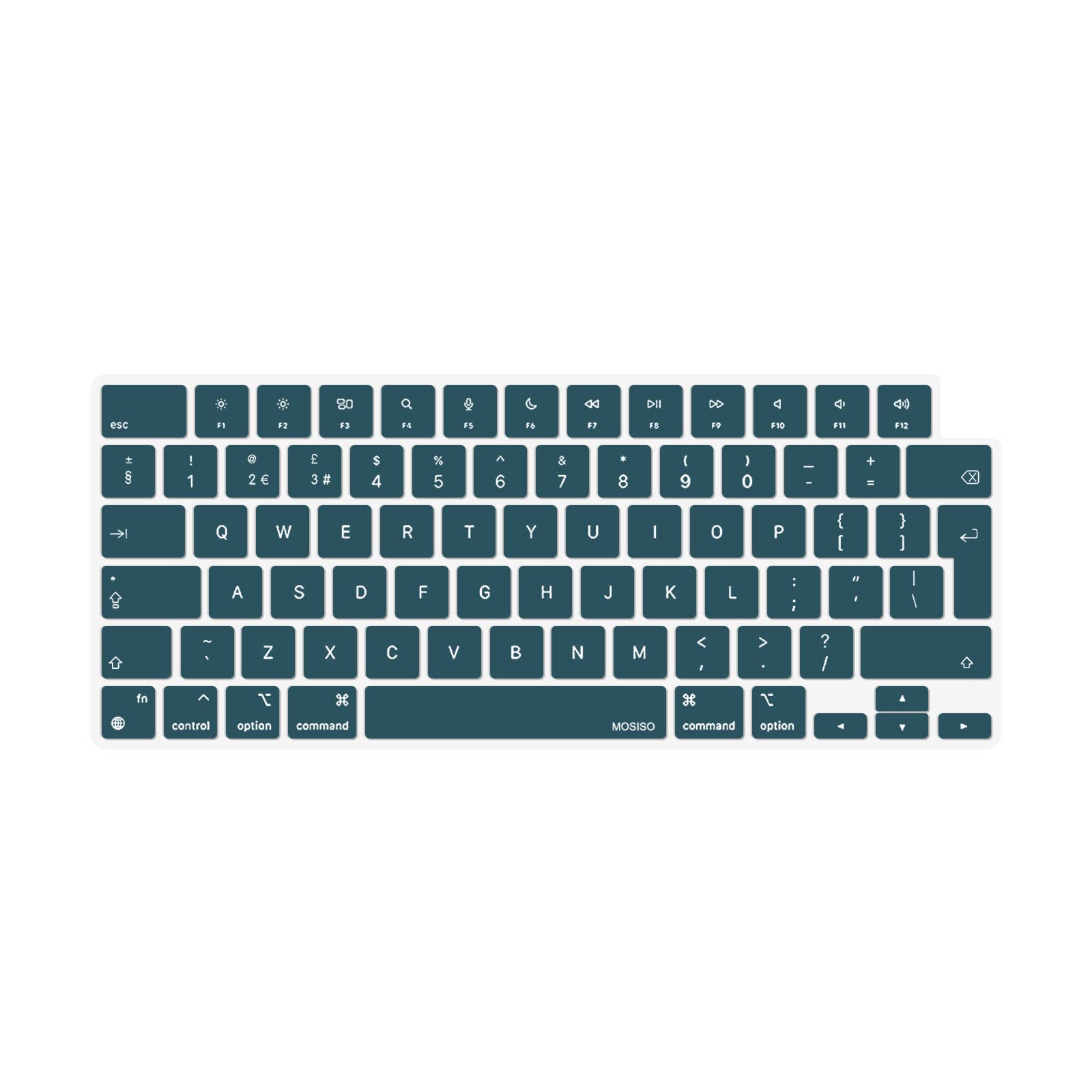 MOSISO Keyboard Cover Skin Compatible with MacBook Air 13.6 M3 A3113 M2 A2681 2025-2022, for MacBook Air 15 2025-2023, for Mac Pro 14/16 inch M4 M3 M2 M1 2021-2025, EU Layout, Deep Teal