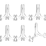 6 Pack 7 Inch Acrylic Easel Stand, Display Stand, Plate Stands for Display, Photo Holder Picture Frame Book Stand (Clear)