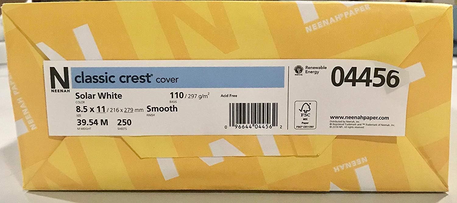 Neenah Paper 4456 Neenah 110lb Classic Crest Cardstock 8.5"X11" 250 per Package