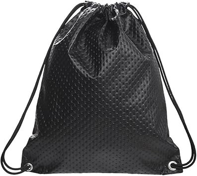 black drawstring backpack women's
