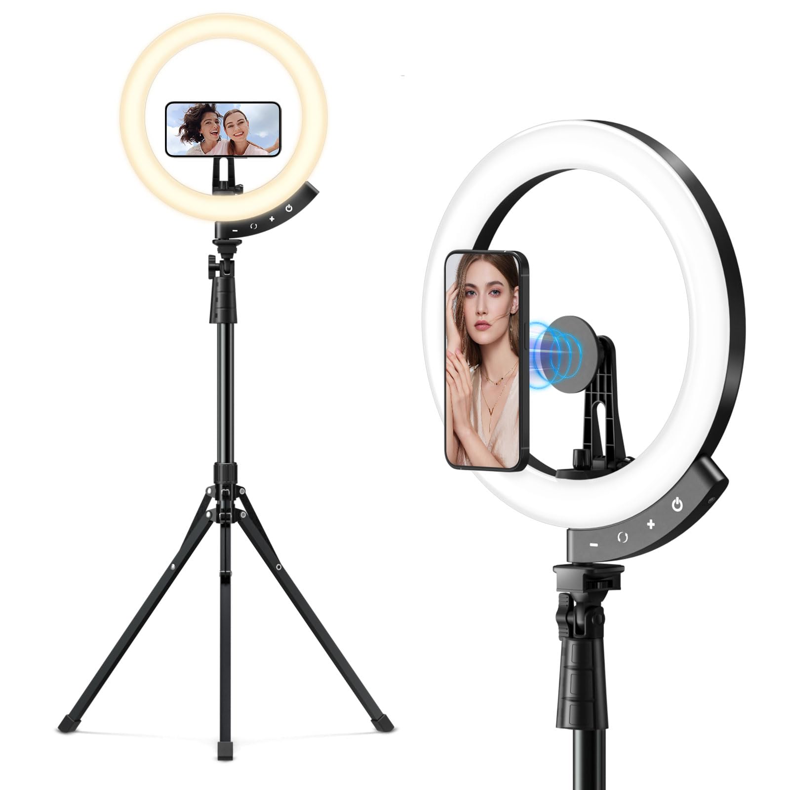 Photo 1 of (untested) (fair) Eicaus 12" Magnetic Ring Light with 67" Tripod Stand, Selfie Light with iPhone Stand for Recording, Compatible with Cellphones for Live Streaming