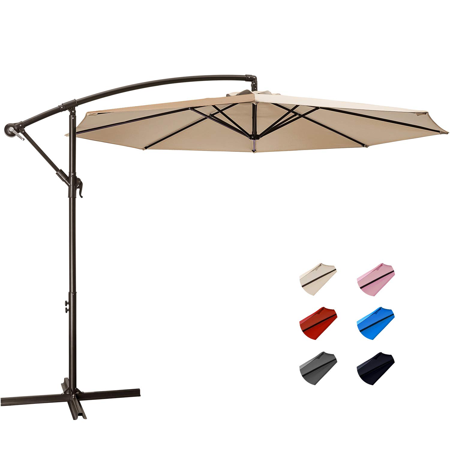 Buy KITADIN Offset Umbrella 10Ft Cantilever Patio Hanging Umbrella