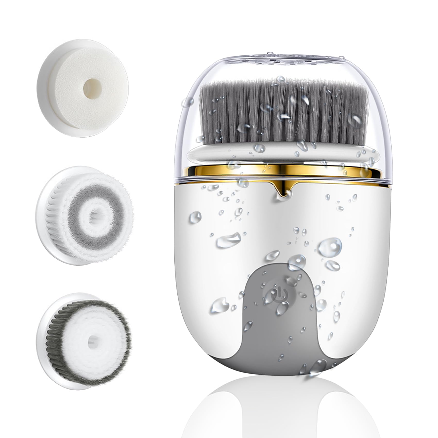 Photo 1 of Face Scrubber Facial Cleansing Brush - Electric Waterproof Spin Exfoliator with 3 Cleanser Heads and 2 Speeds for Gentle Exfoliating & Deep Cleansing (White)
