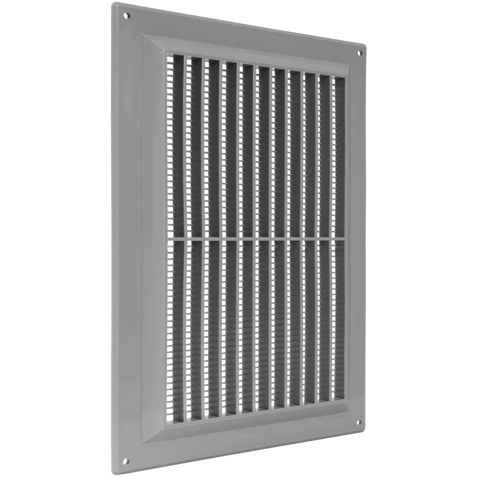 10'' x 7'' Inch / 250 x 170 mm Plastic Vent Cover - Grey - Rectangular Soffit Vent - Exhaust Ventilation Louver - Air Inlet Grille Cover - Built-in Screen Mesh - HVAC Ventilation Duct Cover