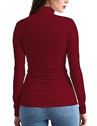 Womens Long Sleeve Turtleneck T-Shirts Mock Neck