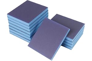 SANJIAN 12 PCS Sanding Sponges Sanding Block, 60 80 100 120 180 220 Coarse Medium Fine Grit, Soft Flexible Wet Dry Sand Paper Brick Sanding Pads for Wood, Drywall, Crafts, Metal, Paint, Auto, Pottery