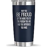 OASSIE Thank You Gifts for Men Women - Proud of You 20oz Stainless Steel Insulated Coffee Tumbler - Employee Appreciation Gifts for Coworkers Birthday Retirement Gift for Boss Teacher Valentine Gift