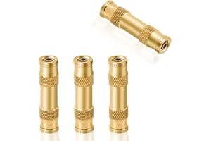 ANRIWT Air Brake Line Fittings,1/4" DOT Air Fittings Brass Push in Fitting, Push to Connect Union Fittings, Air Brake Union 1/4" Tube OD for Trucks Trailers Use and Industria Workshops (4 PCS)
