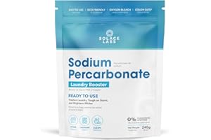 Sodium Percarbonate by Solace Labs | Pure | Oxygen Clean Powder | Multi-Use | Laundry, Home, Cleaning, Stain Removal | Safe f