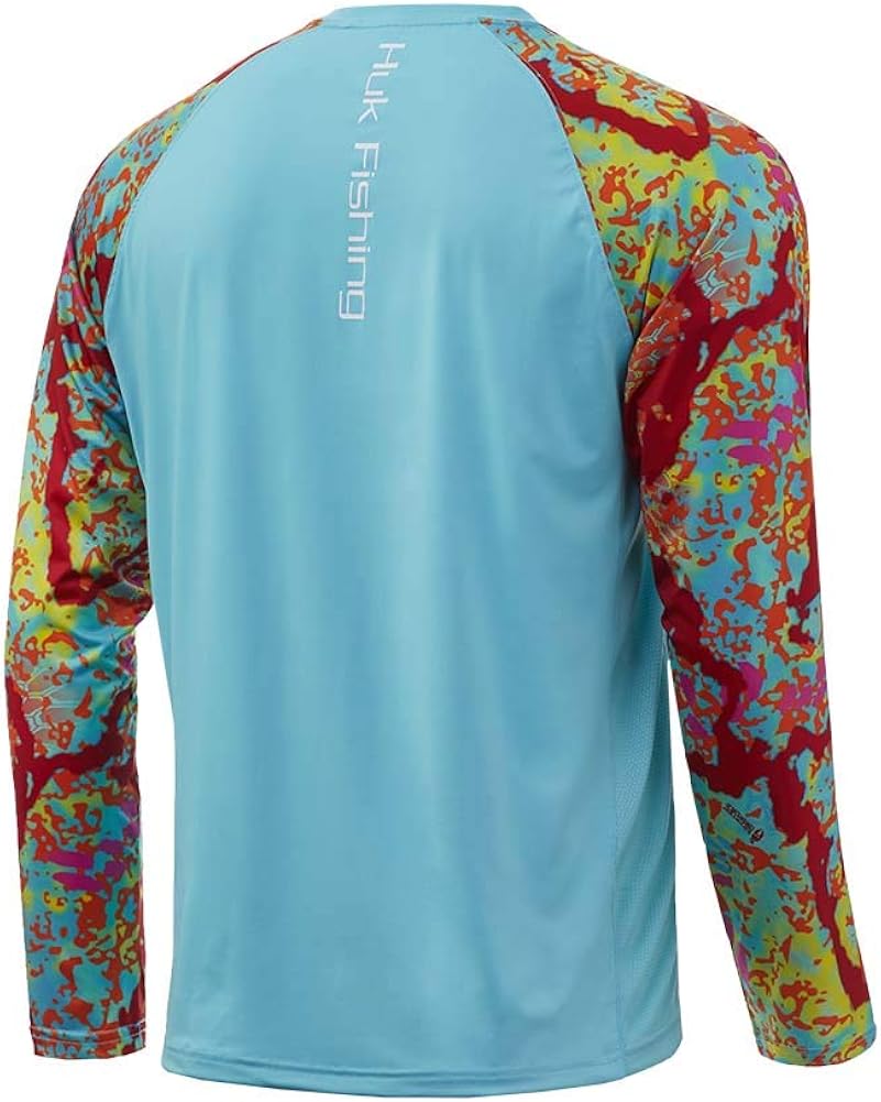 HUK Mens Kryptek Double Header Vented Long Sleeve Shirt | Long Sleeve Performance Fishing Shirt with +30 UPF Sun Protection: Clothing