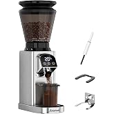Aromvel Conical Burr Coffee Bean Grinder with 48 Settings, 40-Second Timer | Anti-static 450 RPM Espresso Grinder, 10.6oz Bean Hopper, 1.4oz Dosing Cup, Fit 51-58mm Portafilter for Espresso French Press