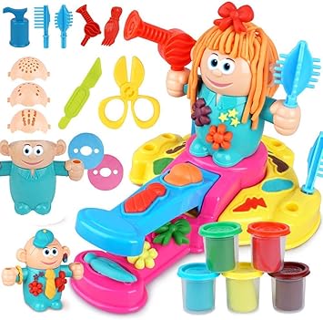 Amazon Com Barber Toys Kids Play Clay Dough Toy Tool Set Handmade