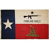 Trade Winds 3x5 Texas Come & Take It Gadsden Don't Tread On Me Combo 100D Woven Poly Nylon Flag 3'x5' Banner Grommets Heavy Duty (RUF)