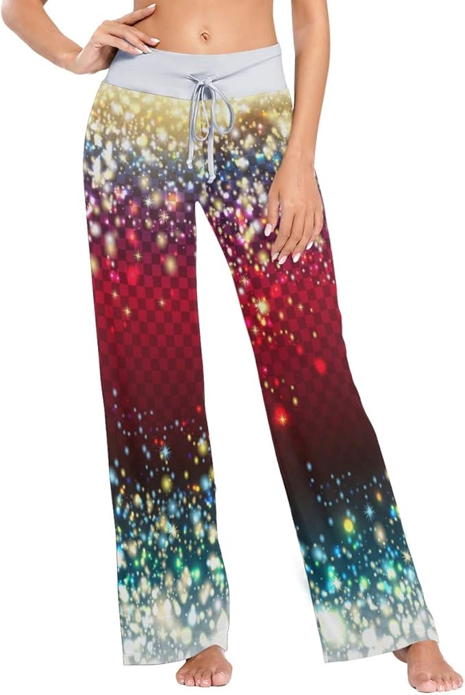 MONTOJ Christmas Colorful Glitter Particles Background Women’s