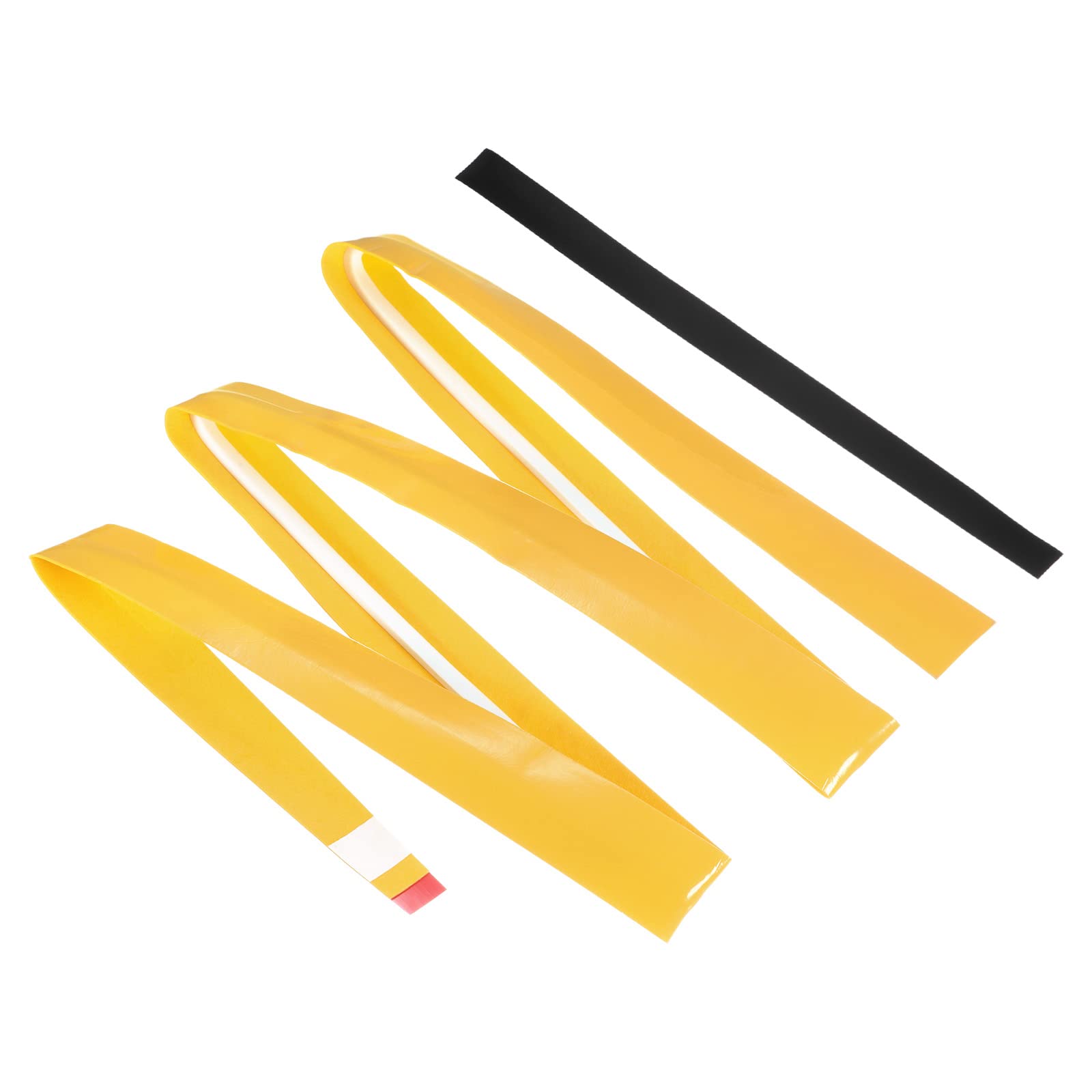 PATIKIL 43.3" Tennis Racket Grip Tape with Damping Ridges, 6 Pack Overgrip Absorbent Stretchy Non-Slip for Badminton Fishing Rod, Yellow