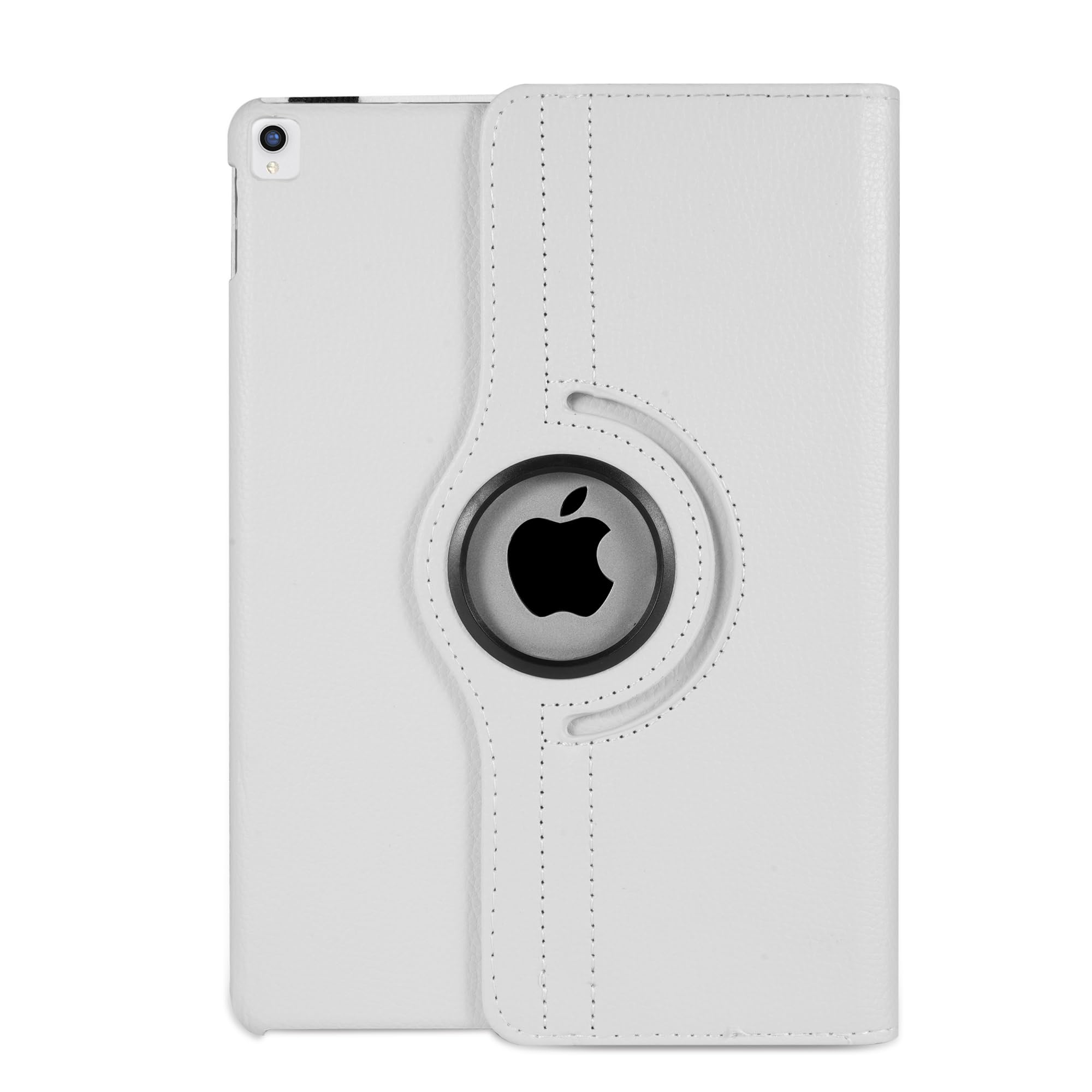Rotate 360° Leather Stand Cover For Apple iPad 10.2 9th/8th/7th Generation Released in 2021/2020/2019 and For Apple iPad Pro 10.5 Released 2017 and For Apple iPad Air 3 Released 2019 (White)