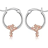 Frog Earrings Sterling Silver Frog Hoop Earrings Animal Jewelry Gift for Women