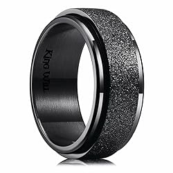 King Will 8mm Black Stainless Steel Spinner Ring