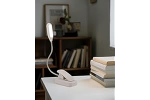 LED Book Light for Reading in Bed, Flexible Clip on Reading Light for Working Studying White LCC2385-02