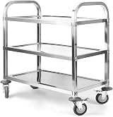 ybaymy 3 Tier Stainless Steel Trolley 750x400x835mm Kitchen Cart view 1