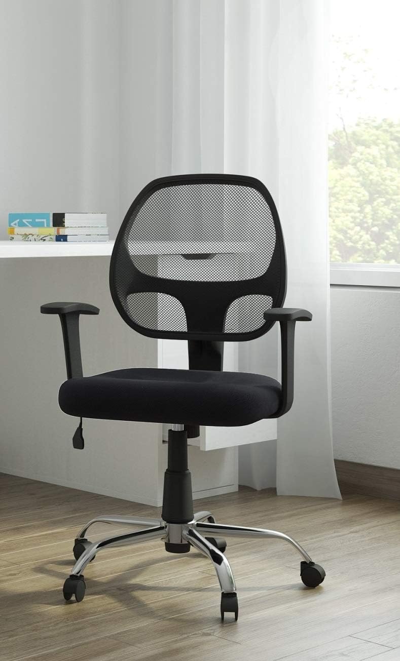 DZYN Furnitures Linen Office Executive Chair  (Black)