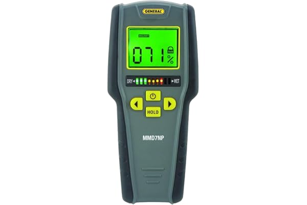 General Tools MMD7NP Moisture Meter, Pinless, Digital LCD with Tricolor Bar Graph