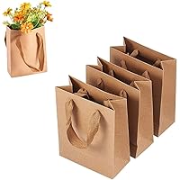 Ousaliyea Kraft Paper Gift Bags: 25Pcs Heavy Duty Paper Bags with Handles 7.9 x 5.9 x 2.4 Inches, Elegant High-end Kraft Pape