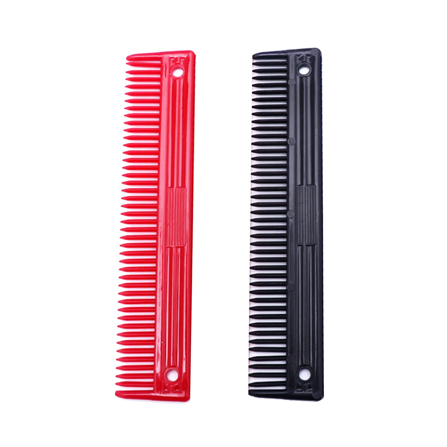 Nereds 2Pcs Long Plastic Mane Comb Portable Horse Mane Comb Professional Tail Mane Grooming Comb Horse Cleaning Brush for Cleaning and Massage(Random Color)