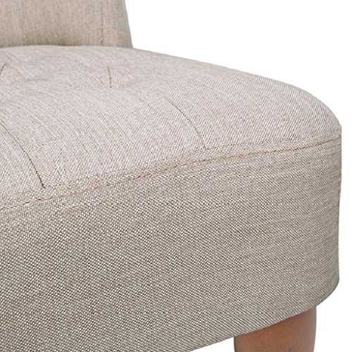 Unfade Memory French Chair Modern Accent Slipper Chairs for Living Room, Bedroom Fabric (Cream)