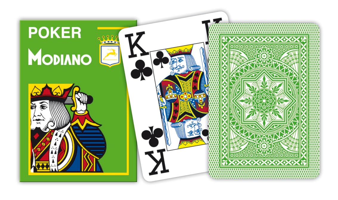 Modiano Cristallo 486, poker playing cards, 4 index, light green.