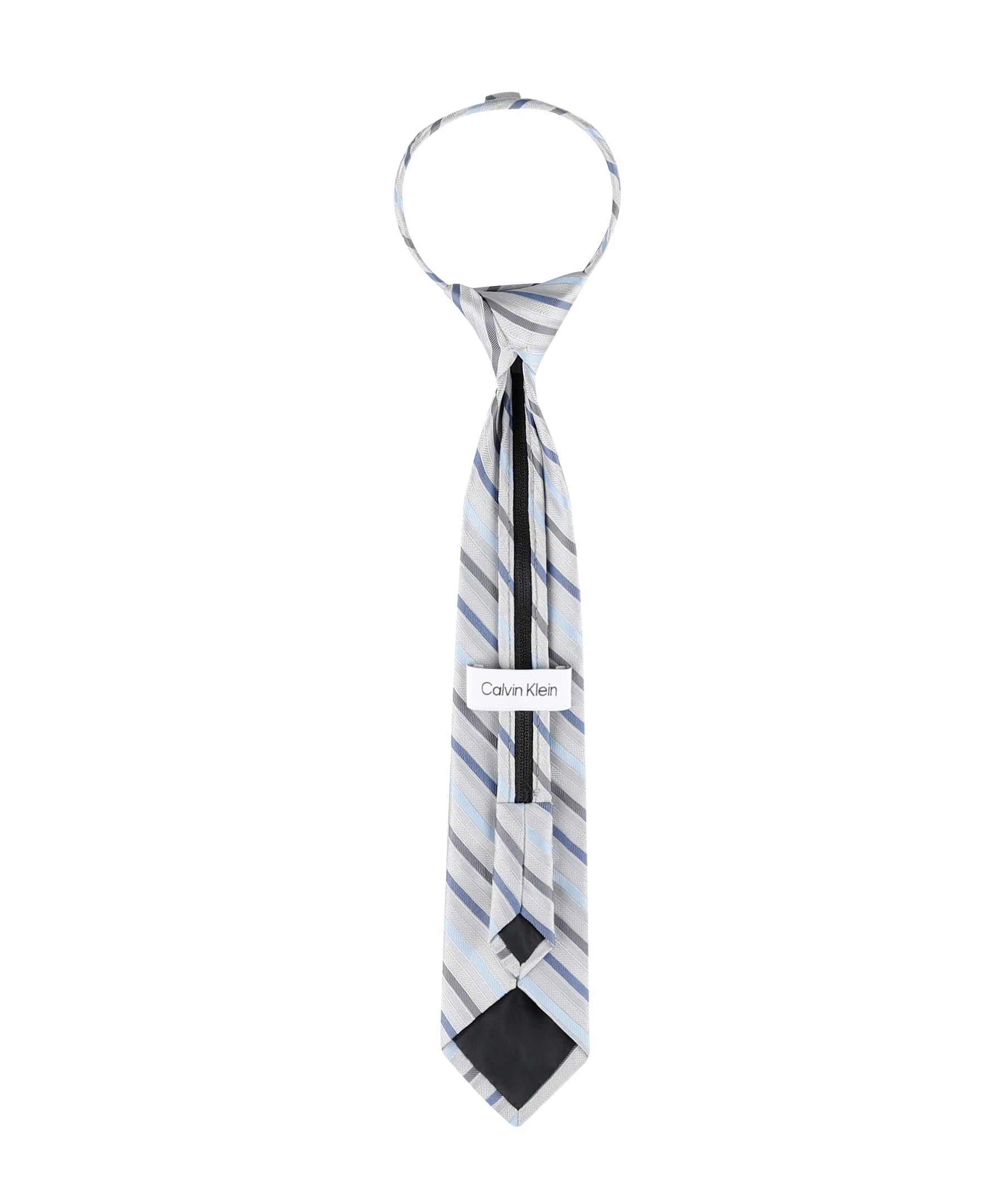 Calvin Klein boys Adjustable Pre-tied Zipper Tie - Big Boys
